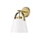 Z-Lite Z-Studio 1 Light Wall Sconce, Matte White & Heritage Brass 726-1S-MW+HBR - alternate 4